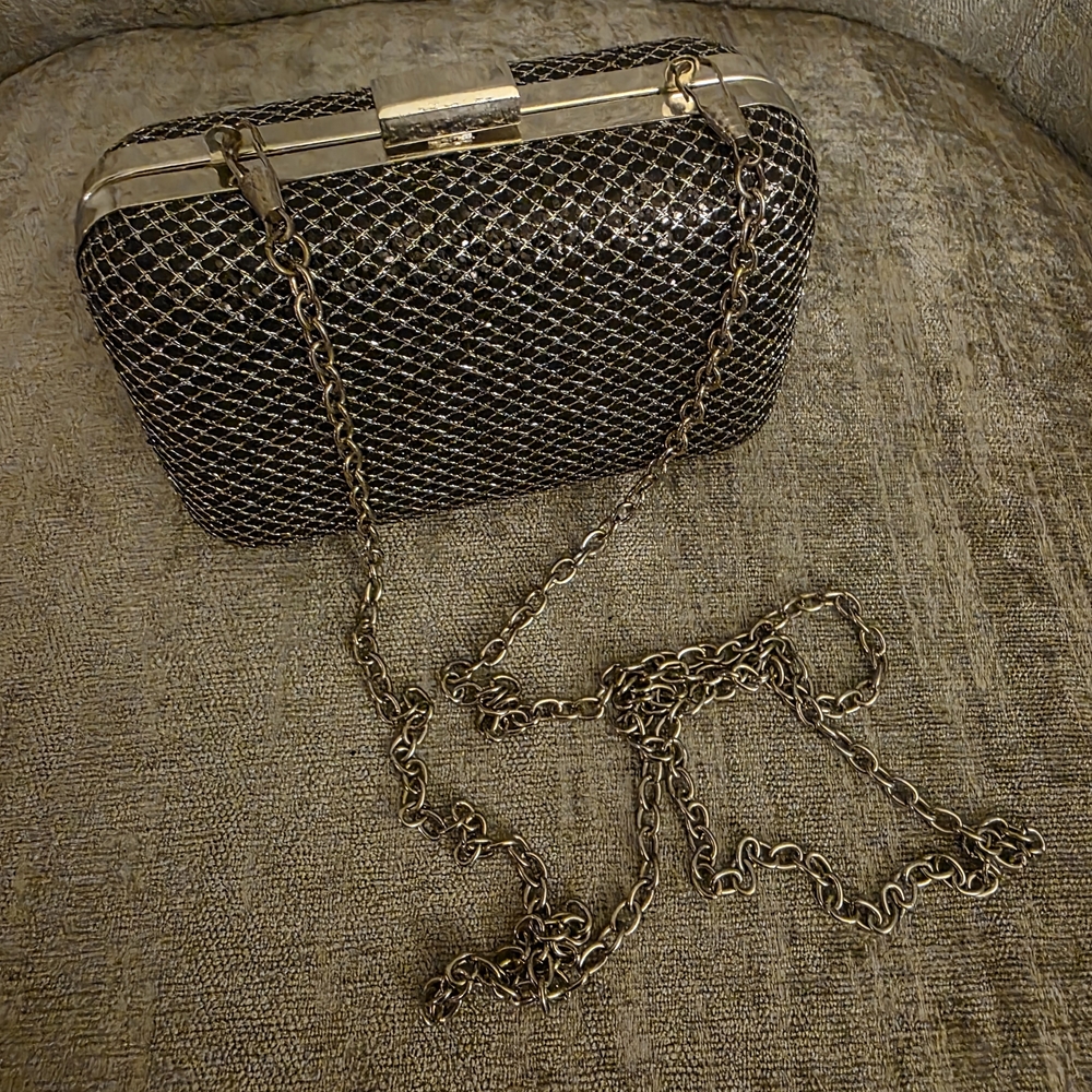 Elegant Black and Gold Chain Clutch